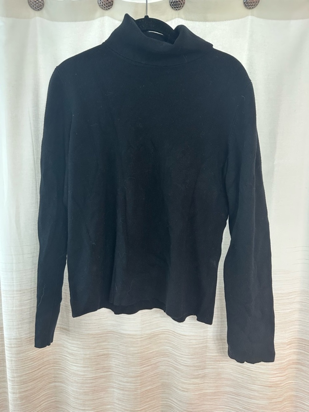 Merona Black Ribbed Turtleneck Sweater Size L